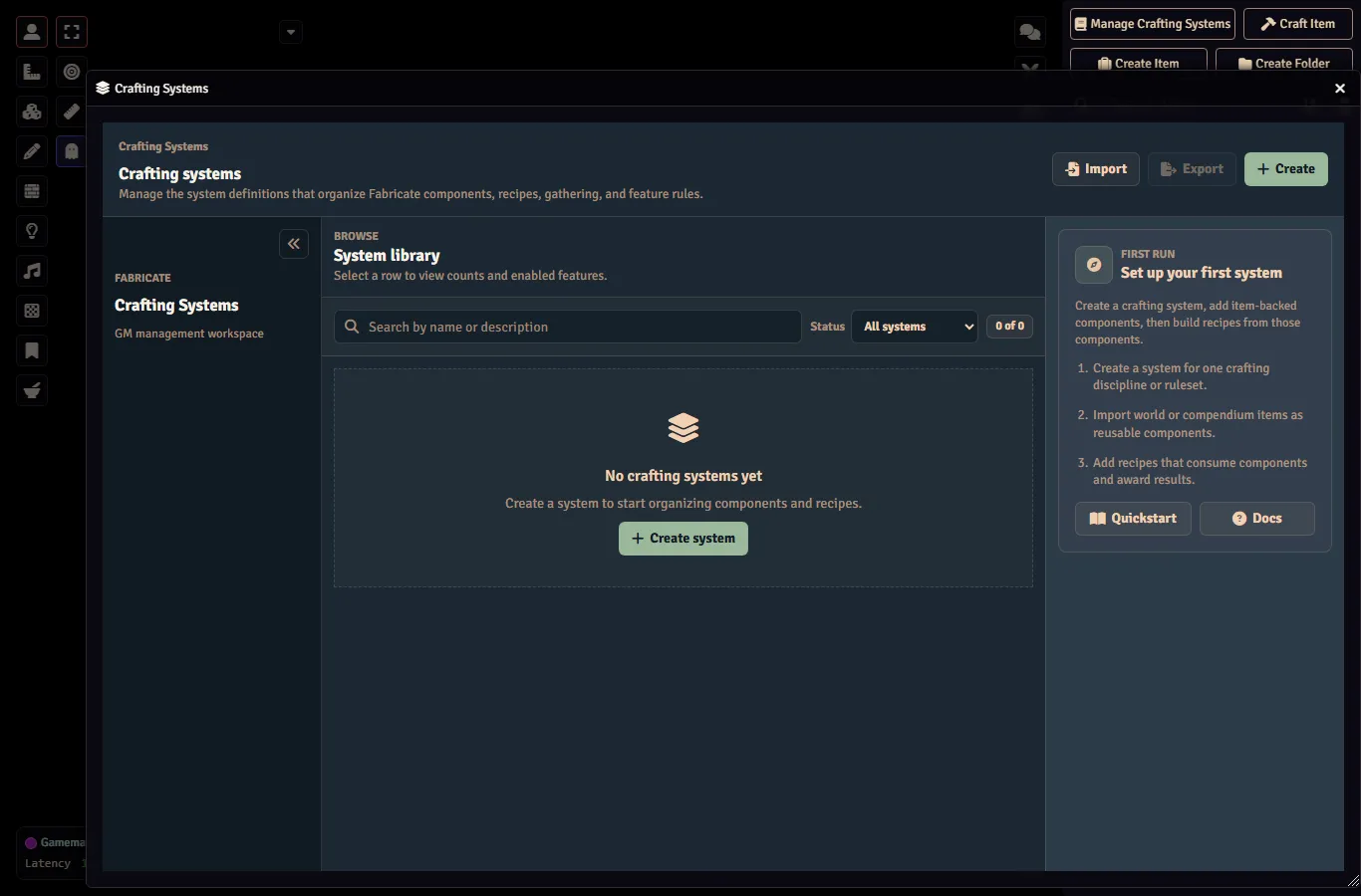Fabricate Create System
